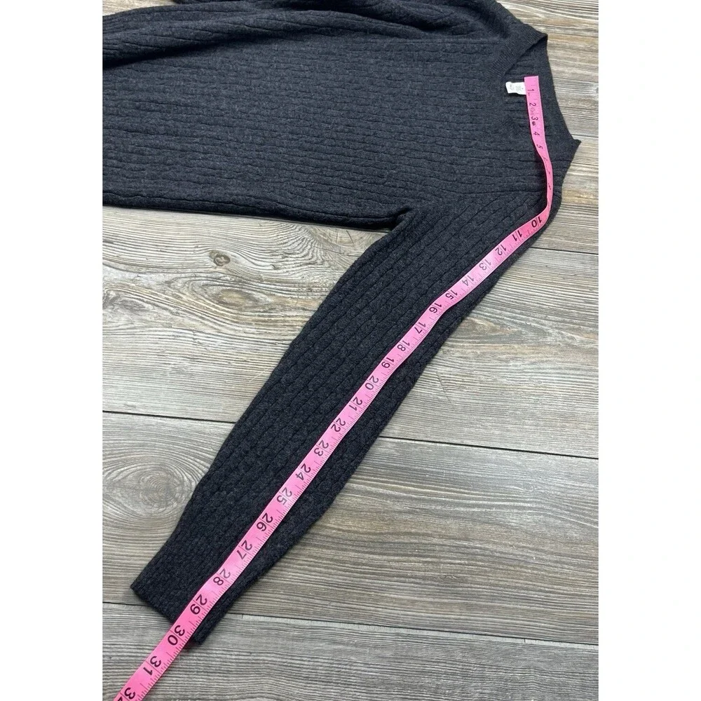 J. Crew Black Cashmere/Wool Cable Knit Crew Neck Pullover Womens M Everyday Chic